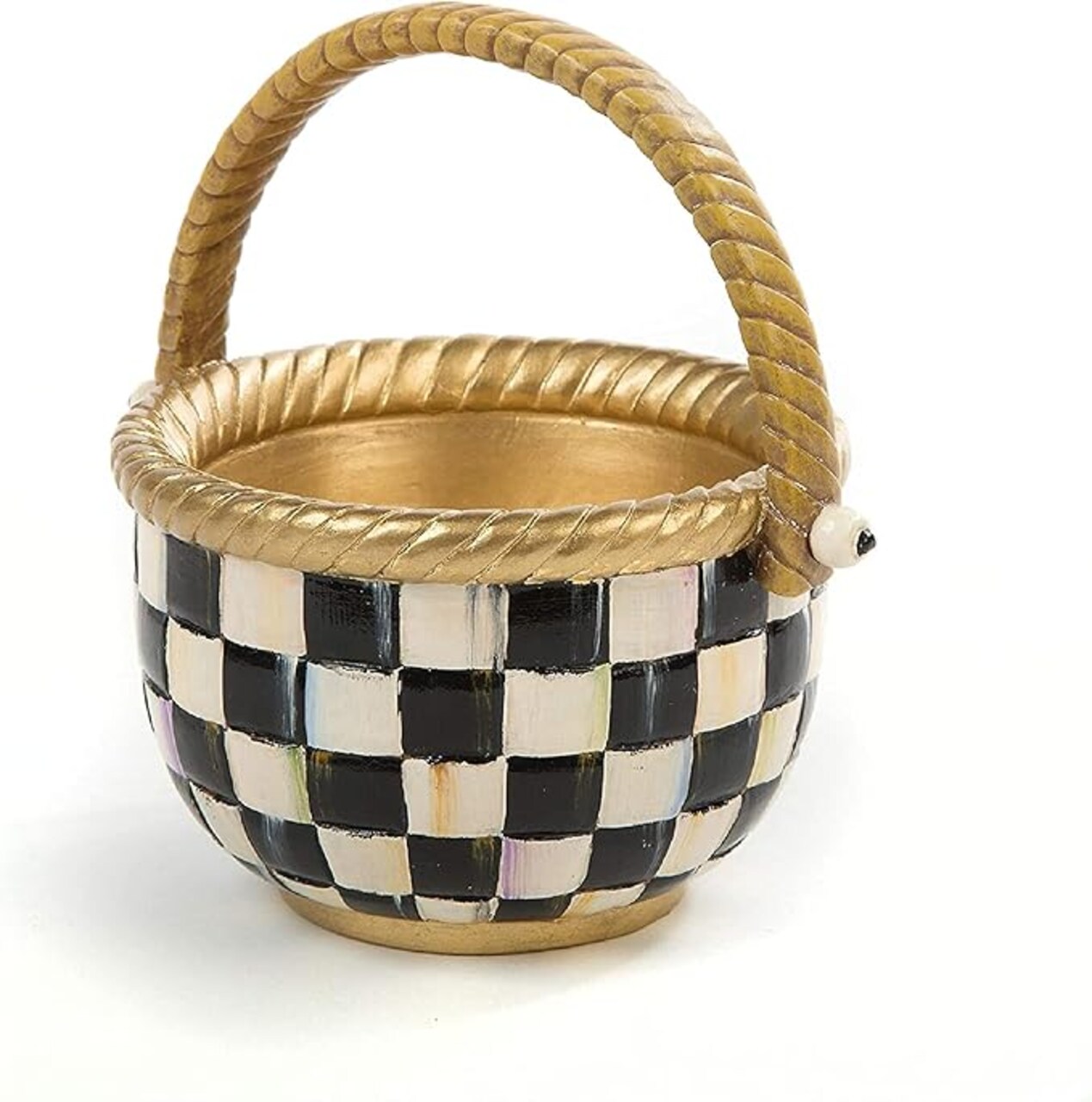 Courtly Check Small Basket, Cute Basket for Gifts and Storage, Spring and Easter Basket Decor